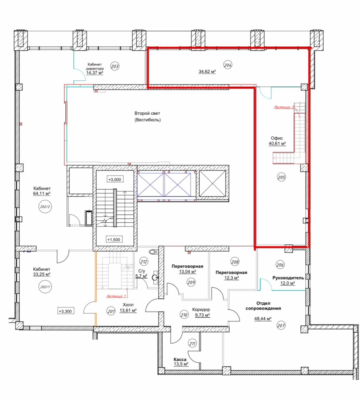 ПРОДАЖА ДВУХУРОВНЕВОГО ОФИСА 169 м² В ЖК "Башня CHKALOV " ID 54325 (Фото 3)